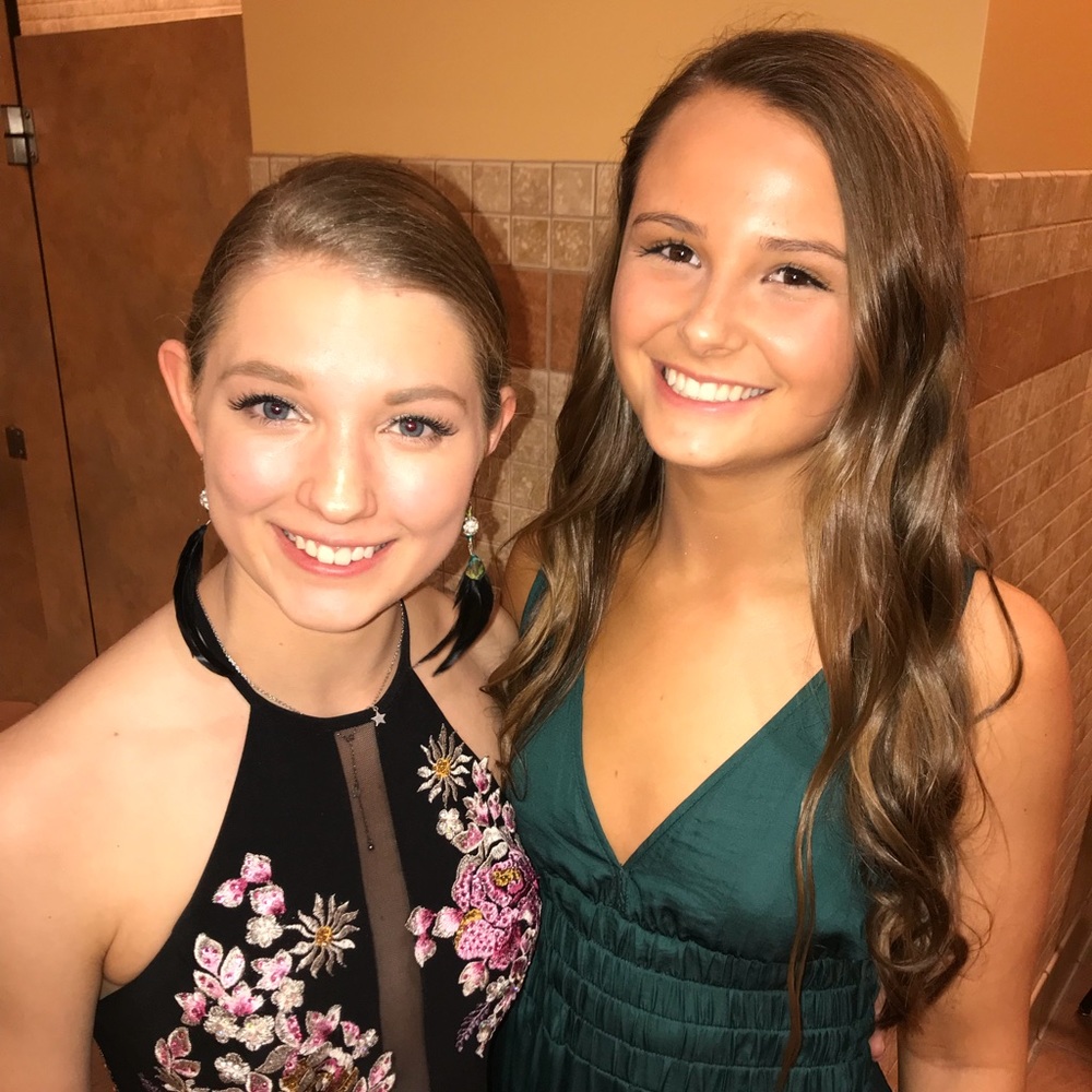 Long emerald green formal dress